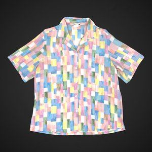 Vintage Colorful Pastel Blouse by Bonworth Size M